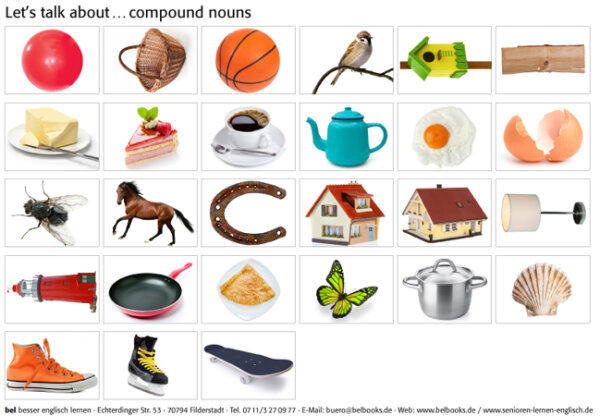 Lets talk! Fotokarten zum Thema "compound nouns"